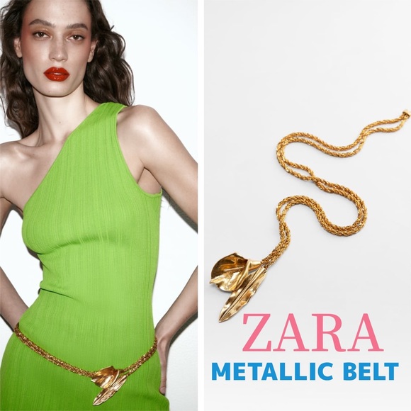 Zara Accessories - 🆕 {Zara} Metallic Floral Belt